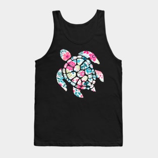 Turtle Floral Flower Turtles Lover Gifts Tank Top